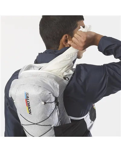 Salomon ADV Skin Cross Season Race Flag 15 Hydration Compatible Waterproof Running Pack/Vest, White/Black