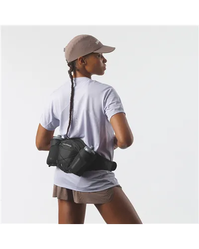 Salomon Cross Belt 2 Running Waist Pack, Black/Ebony (2 400 ml Bottles Included)