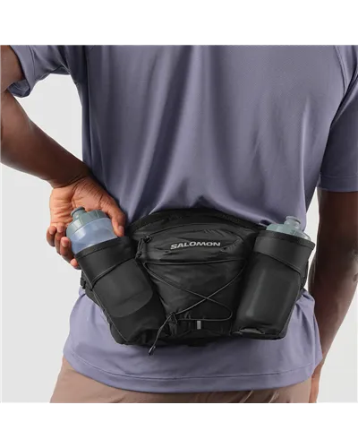 Salomon Cross Belt 2 Marsupio Idrico Running, Black/Ebony (2 Borracce da 400 ml Incluse)