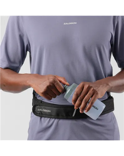 Salomon Cross Belt 1 Marsupio Idrico Running, Black (Borraccia da 400 ml Inclusa)