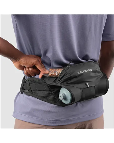 Salomon Cross Belt 1 Marsupio Idrico Running, Black (Borraccia da 400 ml Inclusa)