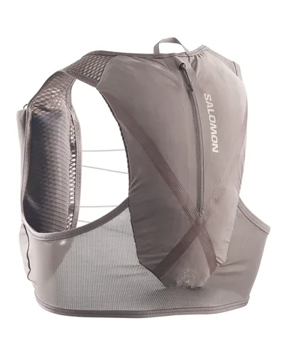 Salomon Gravel Skin 4 Set Zaino Gilet Idrico Running, Iron/Silver Cloud (2 Soft Flask da 500 ml Incluse)