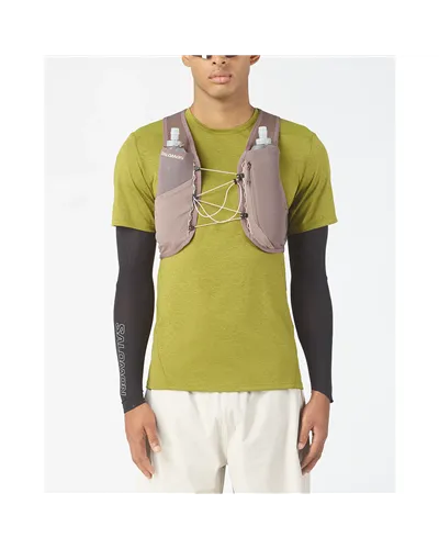 Salomon Gravel Skin 4 Set Zaino Gilet Idrico Running, Iron/Silver Cloud (2 Soft Flask da 500 ml Incluse)