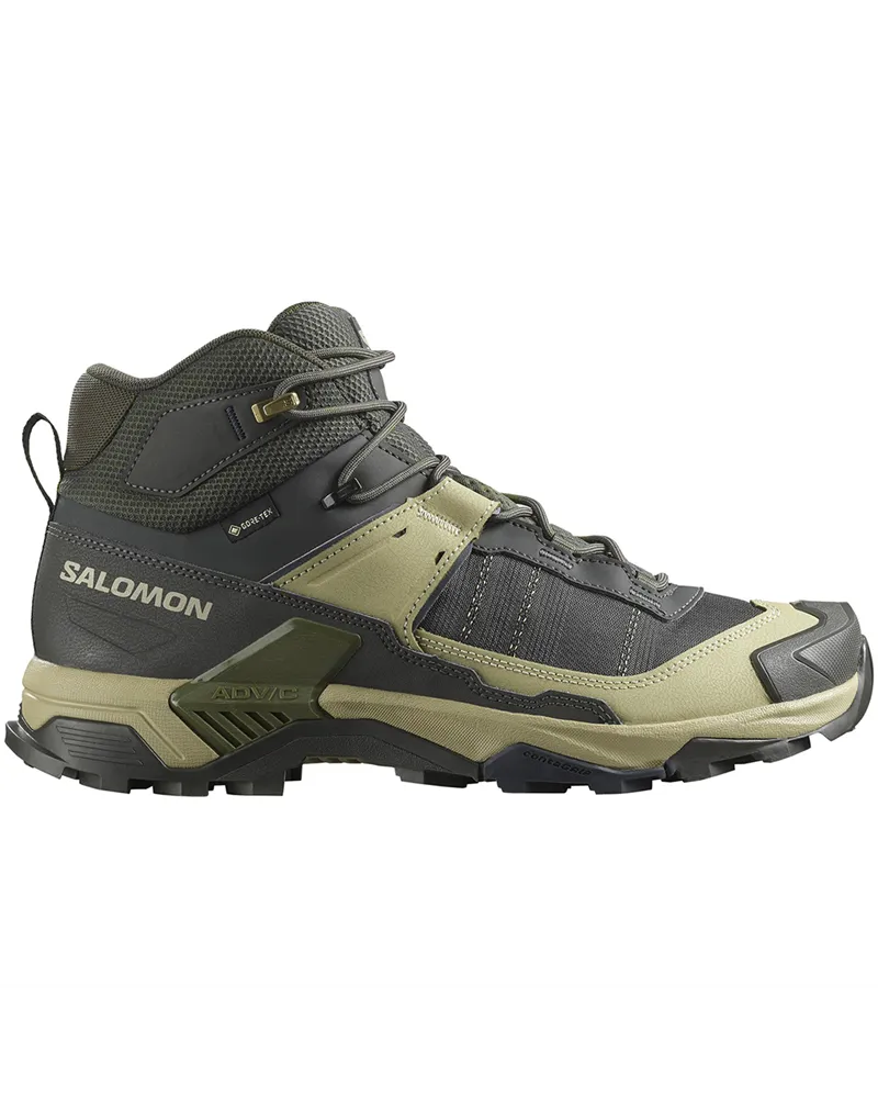 Salomon X Ultra 5 Mid GTX Gore-Tex Scarponi Trekking Uomo, Peat/Gray Green/Blue Nights