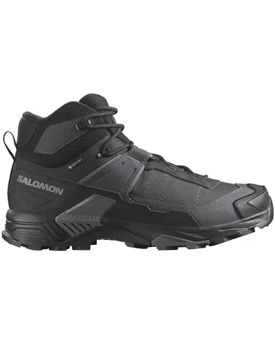 Salomon X Ultra 5 Mid Wide GTX Gore-Tex Men's Trekking Boots, Black/Asphalt/Castlerock