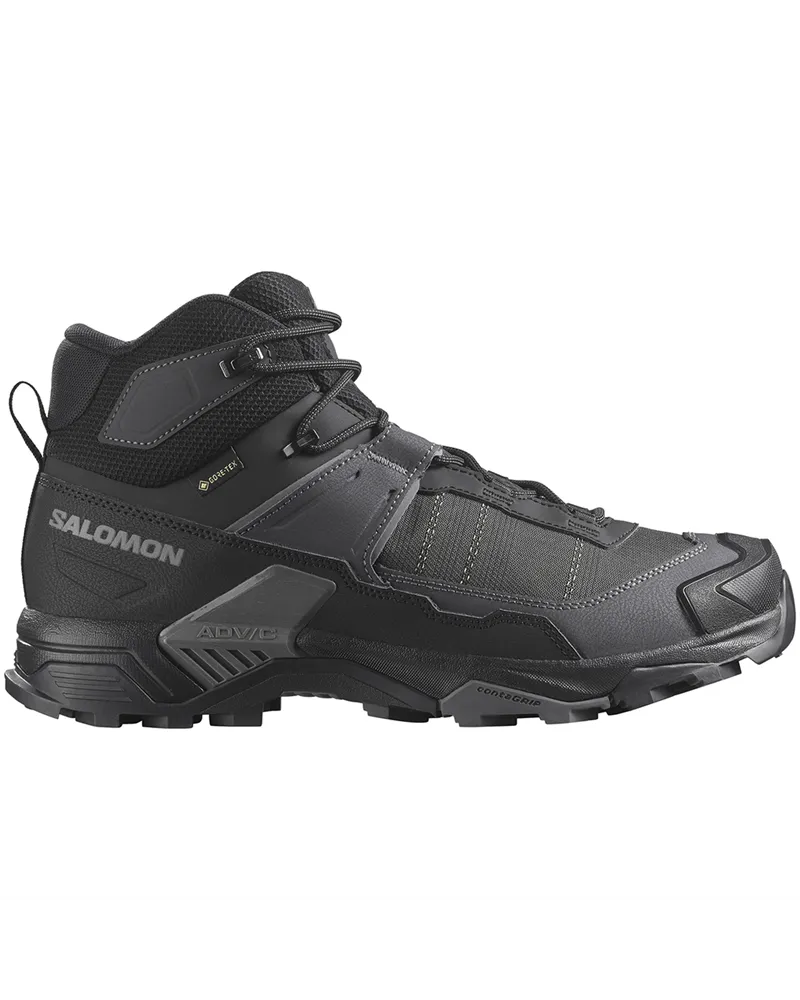 Salomon X Ultra 5 Mid Wide GTX Gore-Tex Scarponi Trekking Uomo, Black/Asphalt/Castlerock
