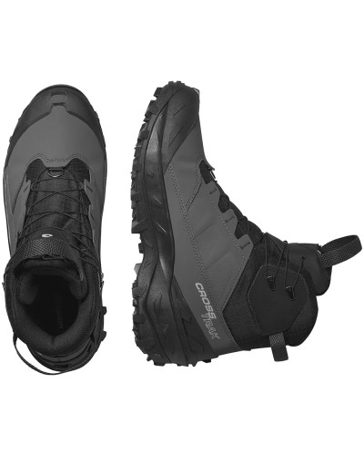Salomon Crosstrak Powder WP Men's Waterproof Trekking Boots, Asphalt/Black/Sharkskin