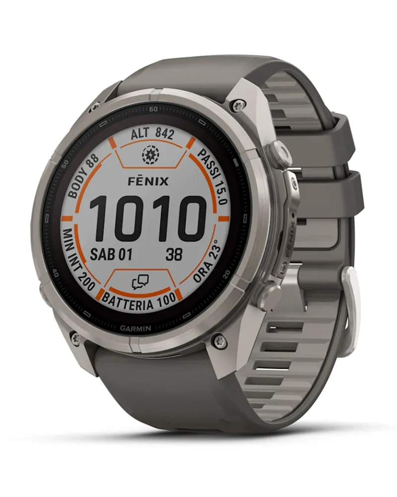 Garmin Fenix 9 Pro Solar inReach Case 51mm GPS Watch Wrist-Based HR, Titanium/Pebble Grey