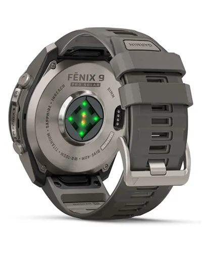 Garmin Fenix 9 Pro Solar inReach Case 51mm GPS Watch Wrist-Based HR, Titanium/Pebble Grey