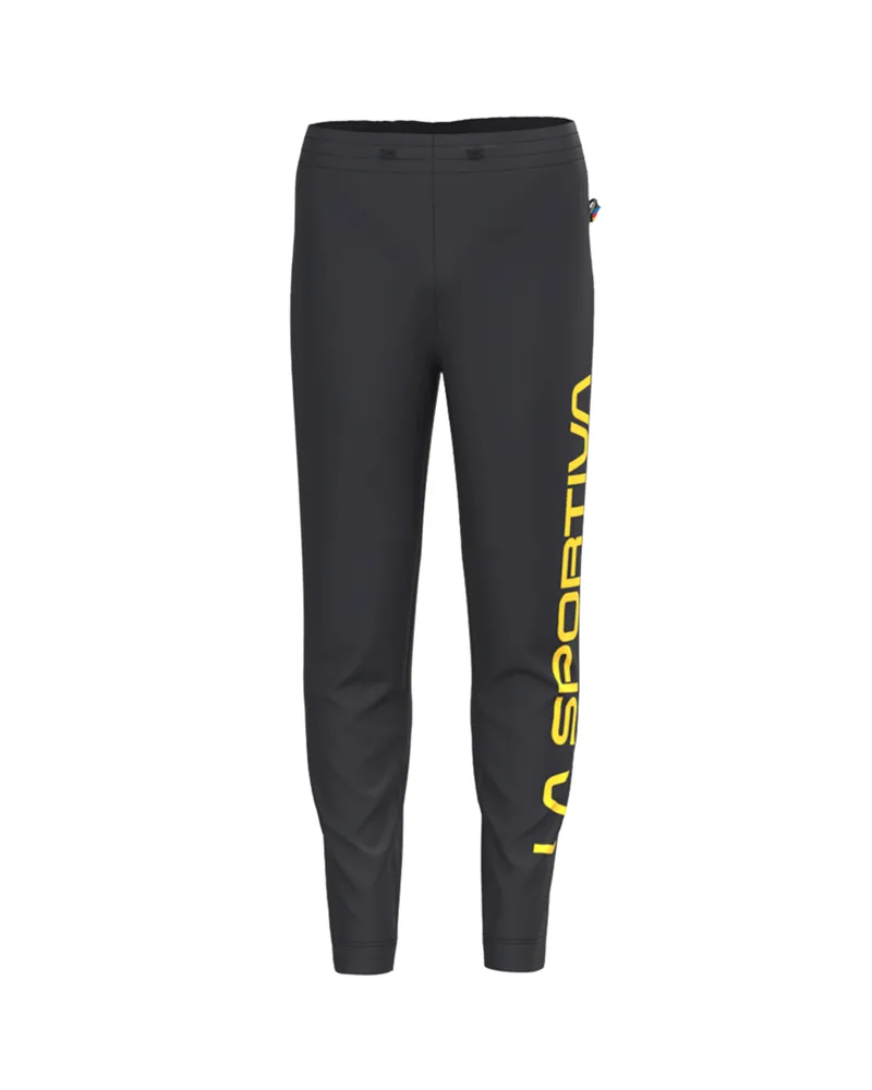 La Sportiva Podium Big Logo Pantaloni Uomo, Nero/Giallo