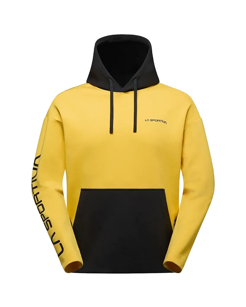 La Sportiva Podium Big Logo Men's Hoody, Black/Yellow
