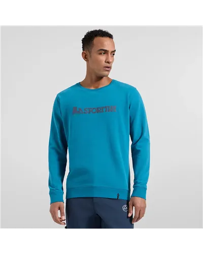 La Sportiva Heritage Logo Felpa Girocollo Uomo, Lake/Night Sky