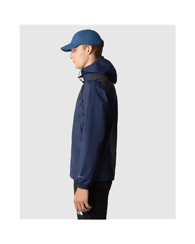 The North Face Antora Giacca Impermeabile/Antivento con Cappuccio Uomo, Summit Navy/TNF Black
