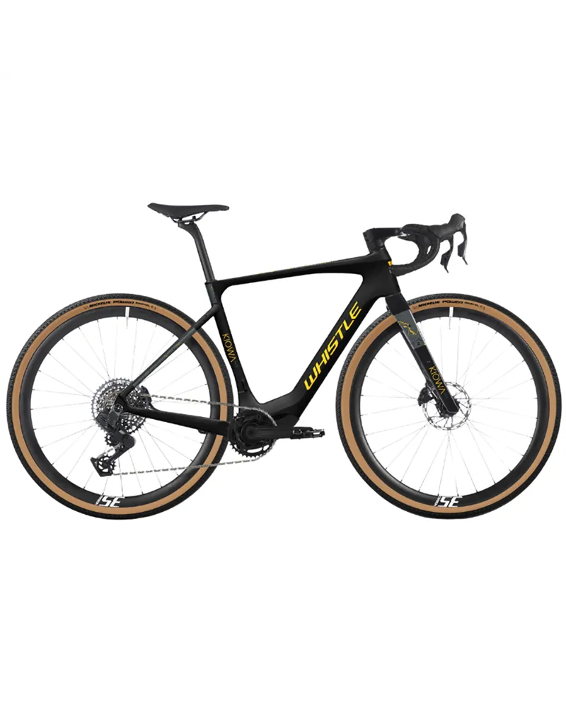 Atala Whistle e-MTB Kiowa AVX Gravel Sram Rival XPLR AXS 13sp Avinox M2S 600Wh, Black/Yellow