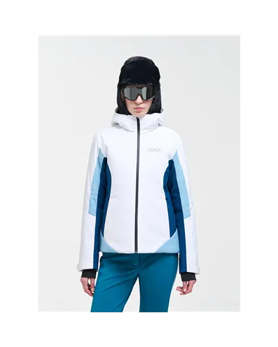 Colmar Niseiko Women's Ski Jacket, White/Midnight Blue/Capri Blue