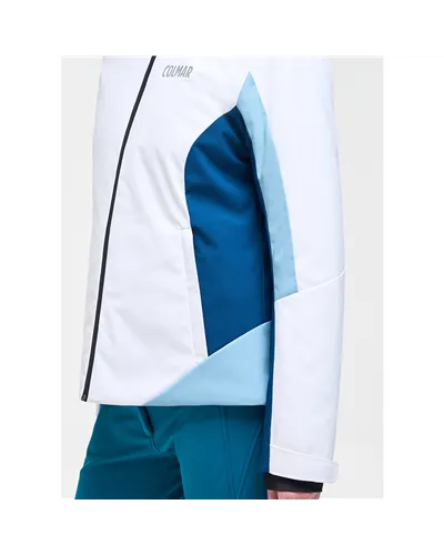 Colmar Niseiko Women's Ski Jacket, White/Midnight Blue/Capri Blue