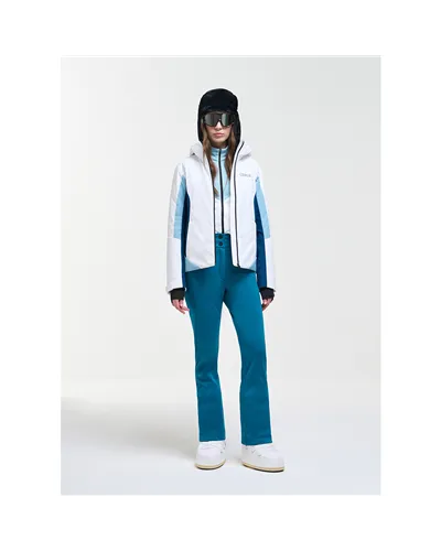 Colmar Niseiko Women's Ski Jacket, White/Midnight Blue/Capri Blue