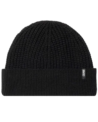 Colmar Unisex Rib-Knit Hat with Fleece Lining, Black (One Size Fits All)