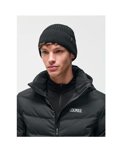 Colmar Unisex Rib-Knit Hat with Fleece Lining, Black (One Size Fits All)