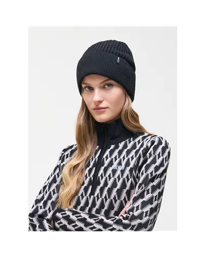 Colmar Unisex Rib-Knit Hat with Fleece Lining, Black (One Size Fits All)