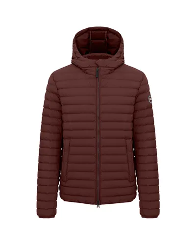 Colmar Men's Light Down Jacket with Hood, Brick/Chocolate