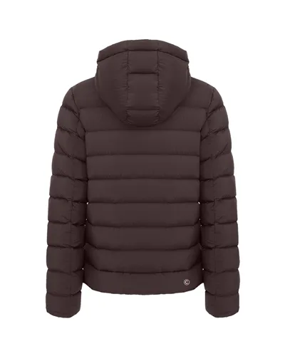 Colmar Men's Down Jacket with Detachable Hood, Black Coffee/Black
