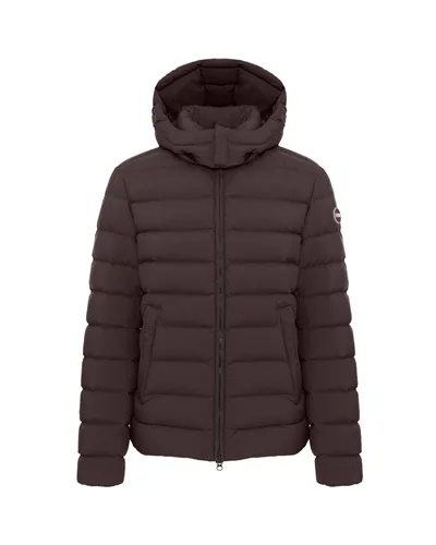 Colmar Men's Down Jacket with Detachable Hood, Black Coffee/Black