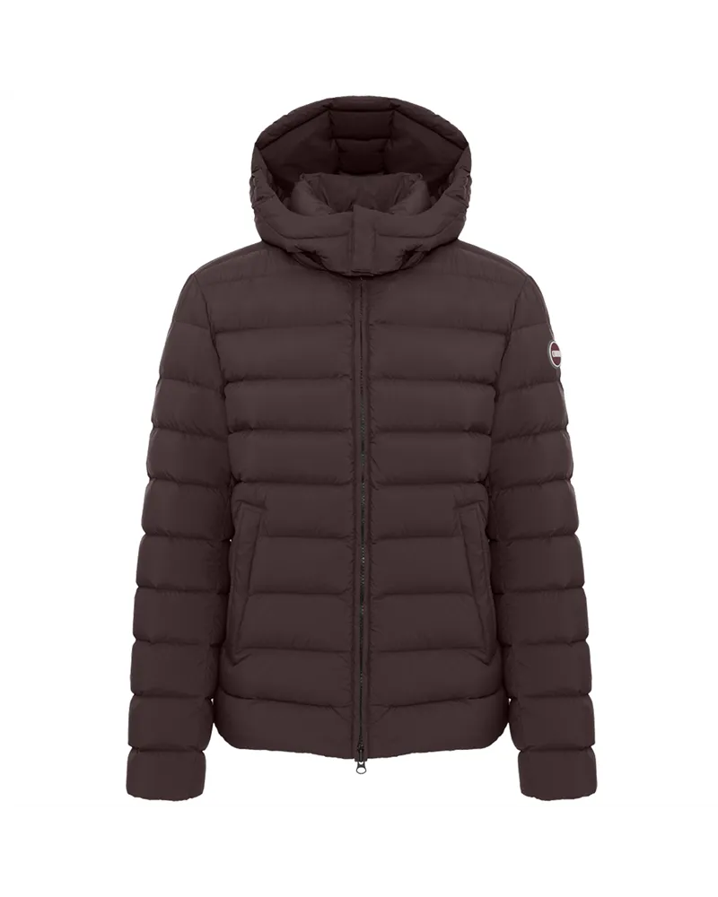 Colmar Men's Down Jacket with Detachable Hood, Black Coffee/Black