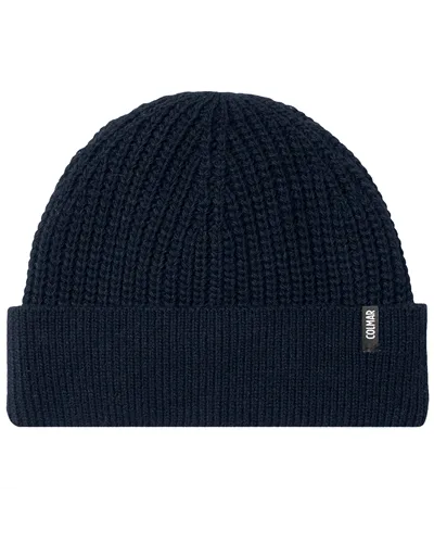 Colmar Unisex Rib-Knit Hat with Fleece Lining, Navy Blue (One Size Fits All)