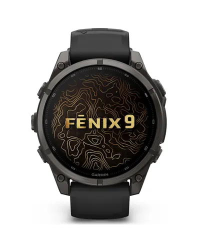 Garmin Fenix 9 Case 47mm GPS Watch Wrist-Based HR, Titanium DLC Carbon Gray/Black