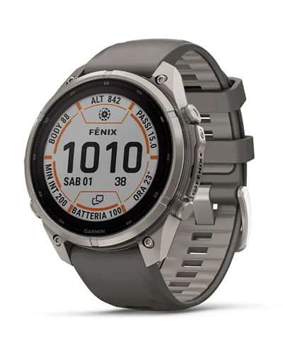 Garmin Fenix 9 Pro Solar inReach Cassa 47mm Orologio GPS Cardio Integrato, Titanium/Pebble Grey