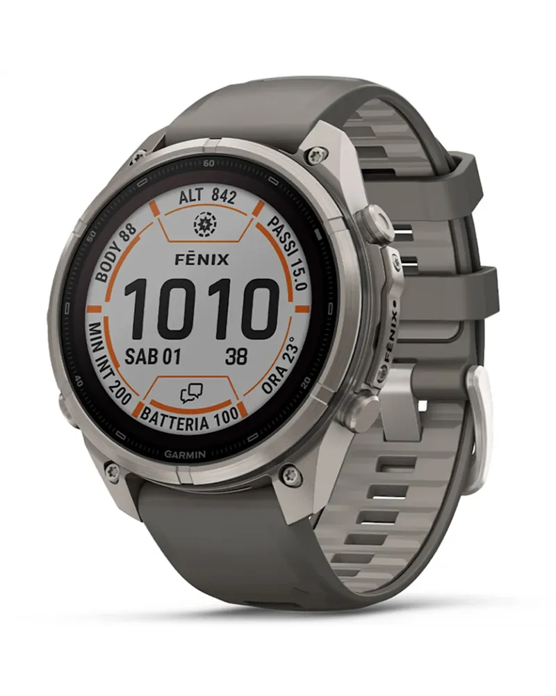 Garmin Fenix 9 Pro Solar inReach Cassa 47mm Orologio GPS Cardio Integrato, Titanium/Pebble Grey
