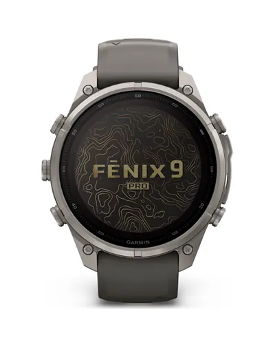 Garmin Fenix 9 Pro Solar inReach Cassa 47mm Orologio GPS Cardio Integrato, Titanium/Pebble Grey