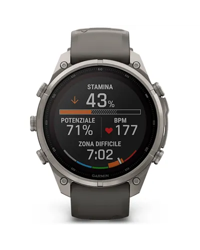 Garmin Fenix 9 Pro Solar inReach Cassa 47mm Orologio GPS Cardio Integrato, Titanium/Pebble Grey
