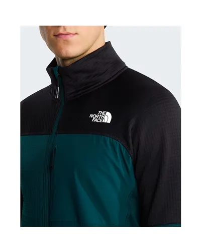 The North Face Stormgap Polartec Power Grid Men's Full-Zip Midlayer Jacket, Pacific Teal/TNF Black