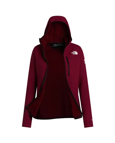 The North Face Summit FutureFleece Women's Full Zip Hooded Midlayer Jacket, Burgundy Crush