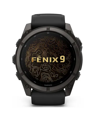 Garmin Fenix 9 AMOLED Case 51mm GPS Watch Wrist-Based HR, Titanium DLC Carbon Gray/Black