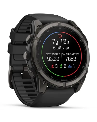 Garmin Fenix 9 AMOLED Case 51mm GPS Watch Wrist-Based HR, Titanium DLC Carbon Gray/Black