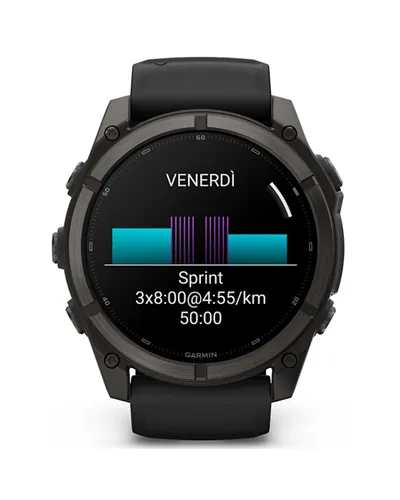Garmin Fenix 9 AMOLED Cassa 51mm Orologio GPS Cardio Integrato, Titanio DLC Carbon Gray/Black