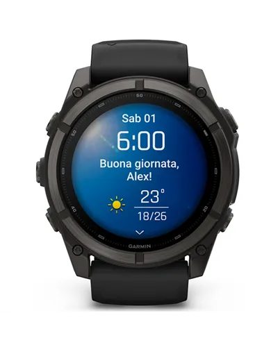 Garmin Fenix 9 AMOLED Cassa 51mm Orologio GPS Cardio Integrato, Titanio DLC Carbon Gray/Black
