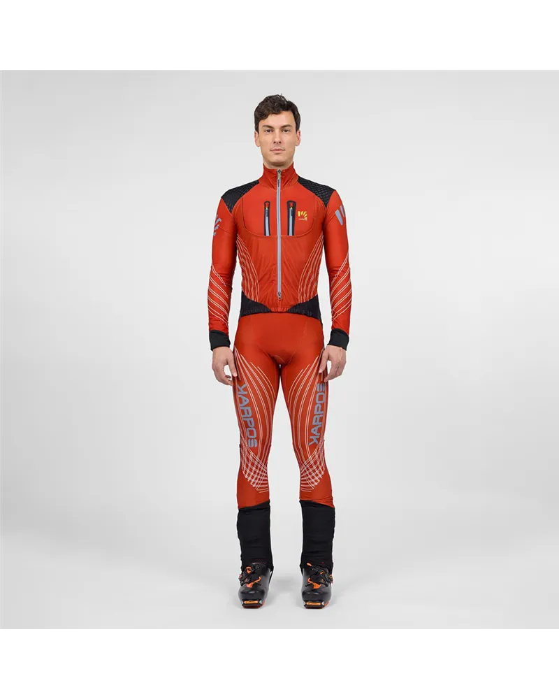 Karpos Race Suit Men's Ski Mountaineering Suit, Woodl. Fire/Windw. Blue