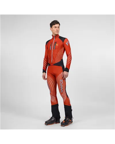 Karpos Race Suit Men's Ski Mountaineering Suit, Woodl. Fire/Windw. Blue