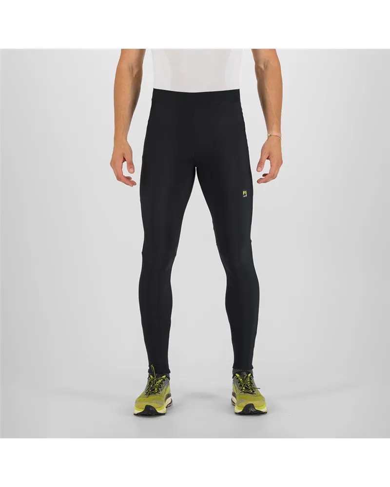 Karpos Alagna 2.0 Winter Tight Calzamaglia Trail Running Uomo, Black/Castor/Dark Citron