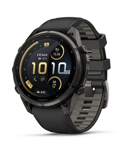 Garmin Fenix 9 Pro AMOLED inReach Case 47mm GPS Watch Wrist-Based HR, Titanium DLC Carbon Gray/Black/Pebble Grey