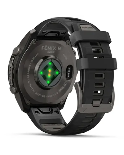 Garmin Fenix 9 Pro AMOLED inReach Case 47mm GPS Watch Wrist-Based HR, Titanium DLC Carbon Gray/Black/Pebble Grey