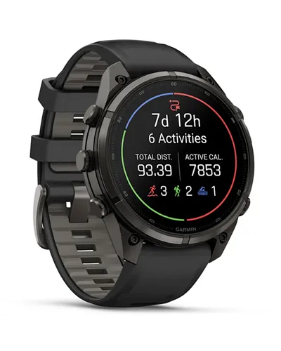 Garmin Fenix 9 Pro AMOLED inReach Case 47mm GPS Watch Wrist-Based HR, Titanium DLC Carbon Gray/Black/Pebble Grey