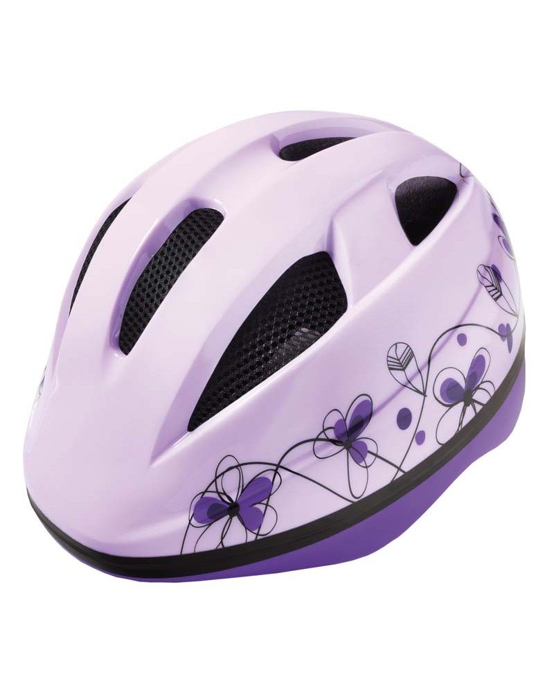BTA Girl Helmet, Size S, Flowers Design, Purple Color.