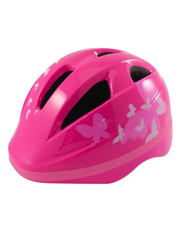 BTA Girl Helmet, Size S, 52-56Cm, Butterfly Design, Pink Colour.