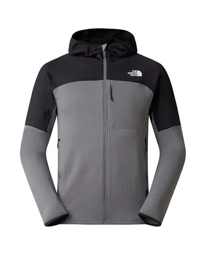 The North Face Stormgap Polartec Power Grid Giacca Midlayer con Cappuccio Uomo Full Zip, Smoked Pearl/TNF Black