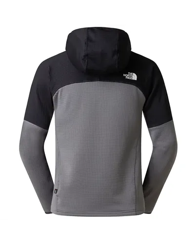 The North Face Stormgap Polartec Power Grid Men's Full-Zip Midlayer Hooded Jacket, Smoked Pearl/TNF Black